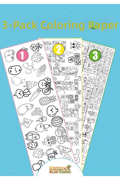Natureplaydesign Fruits, Vegetables, Alphabet and Numbers - Giant Coloring Ac...