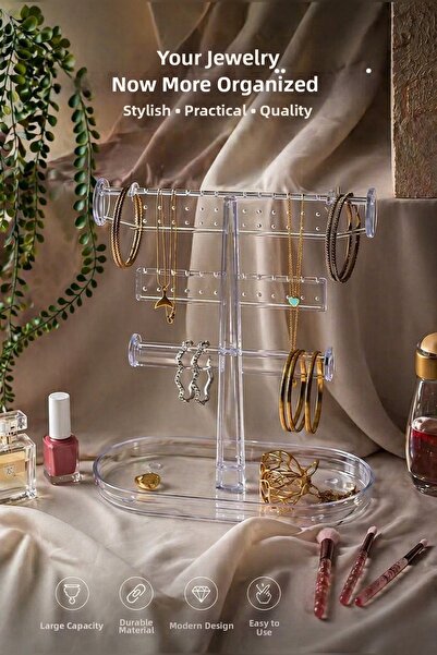 inteleven Jewelry Organizer Stand Desktop Earring Necklace Bracelet Organizer