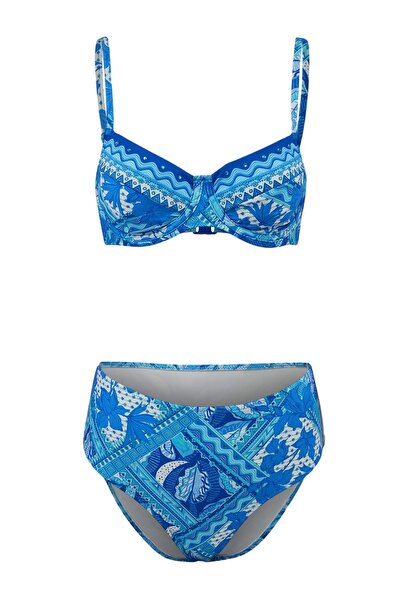Συλλογή Trendyol Σετ μπικίνι με μοτίβο μπαλκονέτας ψηλόμεσο TBESS25BT00142