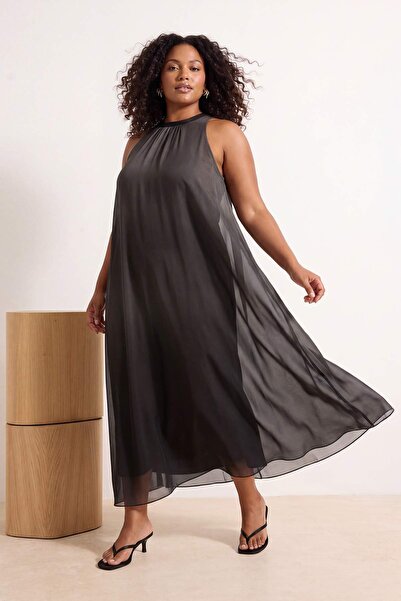 Trendyol Curve Πράσινο αφηρημένο σχέδιο με αφηρημένα σχέδια, ίσια γραμμή, λεπ...