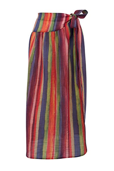 Συλλογή Trendyol Ριγέ Μάξι Υφαντό Τούλι Παραλιακό Παρεό TBESS26PR00009