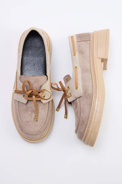 TRENDYOL SHOES Μπεζ δαντέλα με λεπτομέρειες Γυναικείο μοκασίνια TAKAW26LA00005