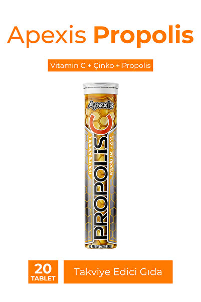 Apexis Propolis C Vitamini 1000 mg Vitamin D3 Çinko Efervesan Tablet 20 Tablet