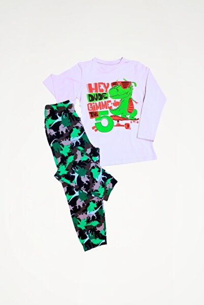 Newteam Dinosaur Long Sleeve Pants Pajama Set