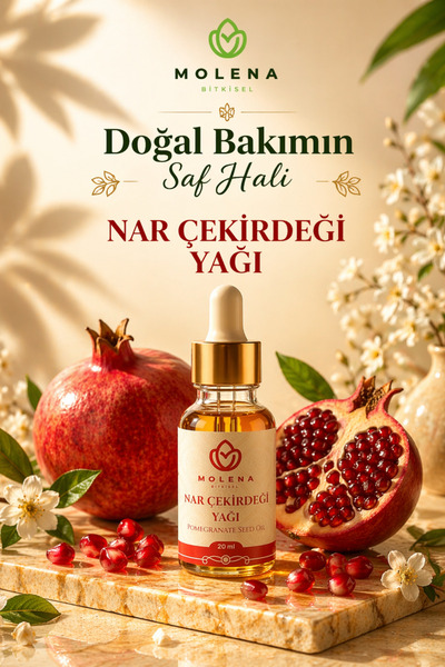 MOLENA BİTKİSEL Premium Nar Çekirdeği Yağı 20 ml – Yaşlanma Karşıtı, Antioksi...