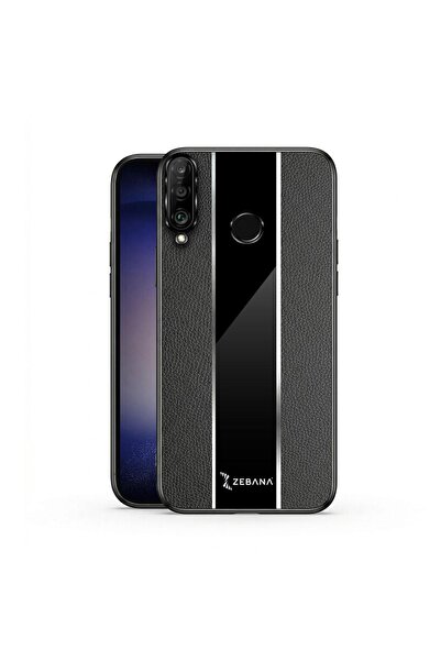 Zebana Huawei P30 Lite Uyumlu Kılıf Premium Deri Kılıf Siyah