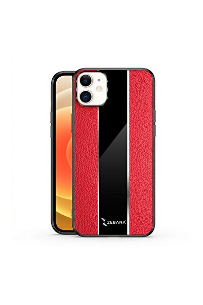 Zebana Apple iPhone 11 Uyumlu Kılıf Premium Deri Kılıf Kırmızı