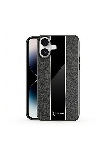 Zebana Apple iPhone 17 Uyumlu Kılıf Premium Deri Kılıf Siyah