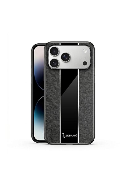 Zebana Apple iPhone 17 Pro Uyumlu Kılıf Premium Deri Kılıf Siyah