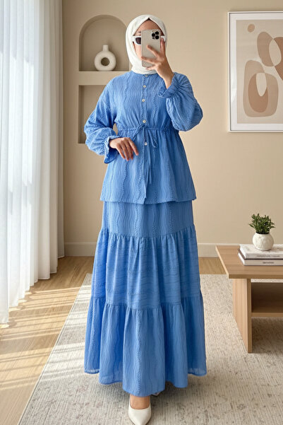 Modamorfo Σετ δαντέλας με κουμπιά μπροστά, κορδόνι στη μέση, ελαστικό μανίκι ...