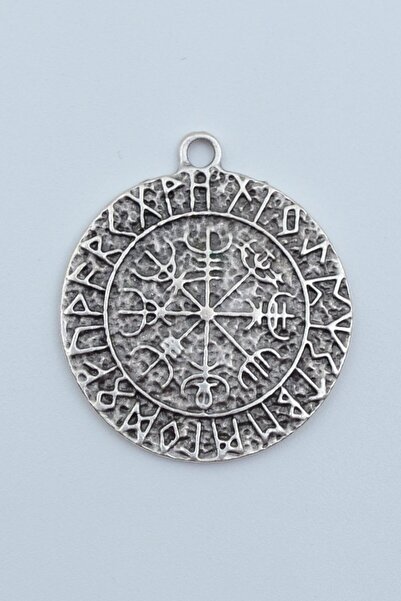 ıdr Vegvisir Viking Pusulası Gümüş Kaplama Kolye Ucu