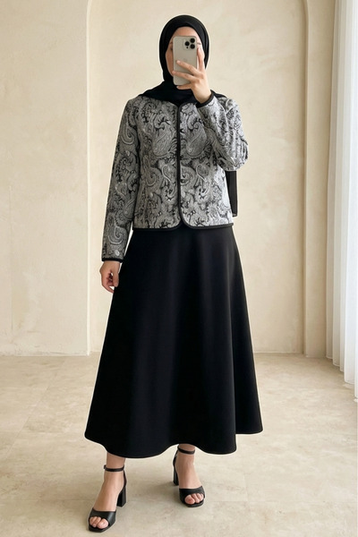 Modamorfo Σετ κατάδυσης με έθνικ σχέδια και κουμπιά - μαύρο