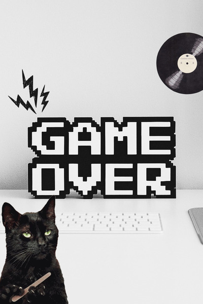 Home Modern Game Over Kabartmalı Süs – Dekoratif Obje, Duvar & Masaüstü Aksesuarı,Hediye