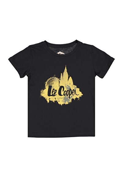 Lee Cooper Crna majica kratkih rukava Chateau Boys' Crew Neck