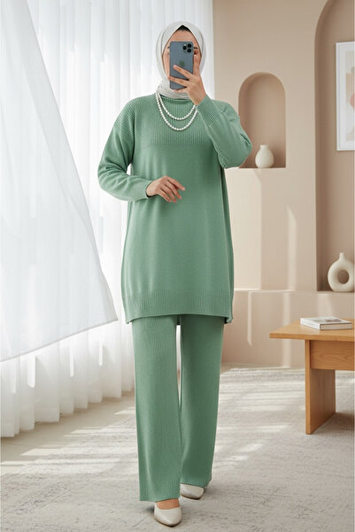 Modamorfo Σετ πλεκτό μισό λαιμό -μέντα