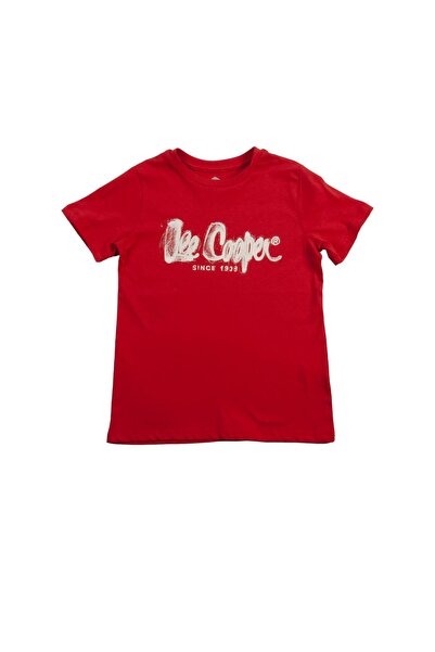 Lee Cooper με τύπωμα Κόκκινο μπλουζάκι για αγόρια 242 LCB 242002 DRAWINGLOGO ...