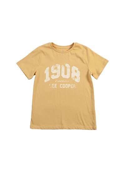 Lee Cooper Tricou Legos pentru băieți, 100% bumbac, cu decolteu rotund, muștar