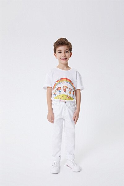 Lee Cooper Boy's Sky Slim Straight Fit Παντελόνι Λευκό 202 LCG221005