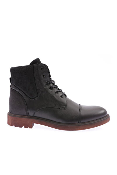 DGN Men's Casual Lace-Up Boots Black Benfica Black Genuine Leather 2513128