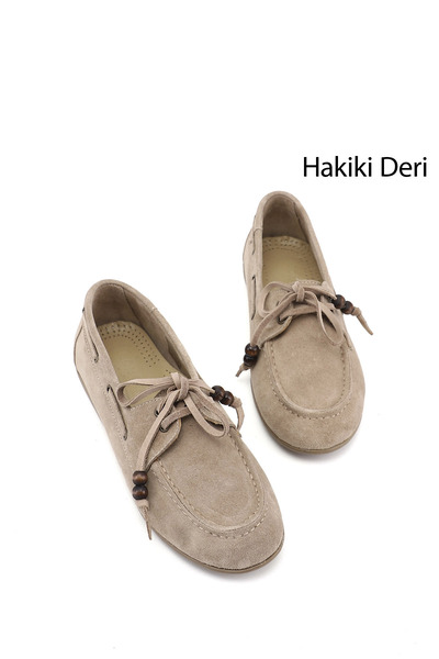 GÖNDERİ(R) Γυναικεία παπούτσια Comfort από γνήσιο δέρμα με κορδόνια από σουέντ