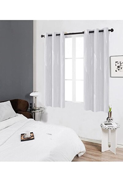Arabest 2-Piece Blackout Curtains,Thermal Insulated,Greyish White/Silver,100x...