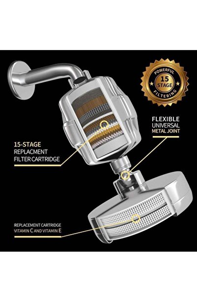 Arabest 15-Grade Showerhead Filter,Hard Water Impurity Removing,Easy Installa...