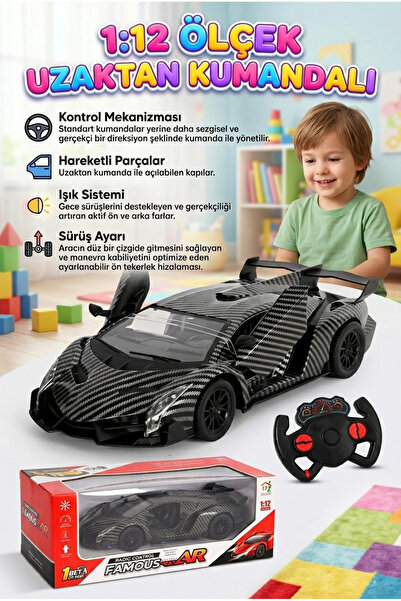 Tıfıl Toys Kumandalı Kapıları Açılan 5 Fonksiyon Işıklı 1:12 Ayarlanabilir Hi...