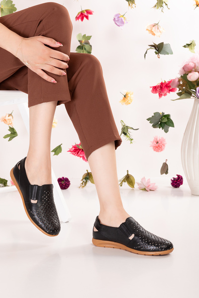 Gondol Γνήσιο Δερμάτινο Ορθοπεδικό Πάτο Casual Παπούτσια Μαύρα 37 Esfa.152y