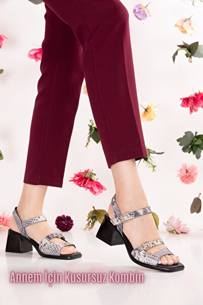 Gondol Γυναικεία σανδάλια με μεσαίο τακούνι από γνήσιο δέρμα pkr.19030 Black ...