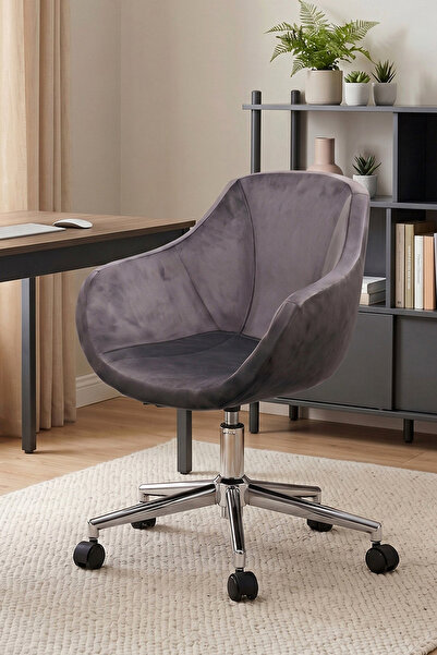 Focus Computer and Work Chair with Chrome Star Leg (DARK GRAY FABRIC)