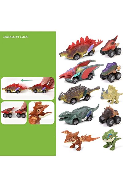 Arabest Finger Dinosaur and Backwheel Toy Set 10-Piece Interactive Simulation...