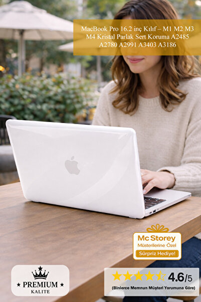 Mcstorey MacBook Pro 16.2 inç Kılıf – M1 M2 M3 M4 Kristal Parlak Sert Kapak A...