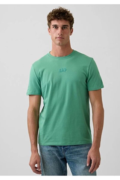 GAP Everyday Soft Mini Logo T-Shirt 799323 Kısa Kol Tişört Erkek T-Shirt YEŞİL
