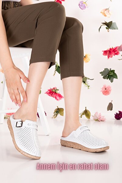 Gondol Γνήσιο δέρμα Άνετες Παντόφλες Sabo rh.106 Λευκό