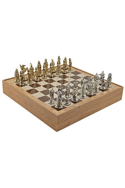 Gift Home GiftHome Büyük Boy Metal OSMANLI-BİZANS Satranç Takımı Parlak ve Ru...