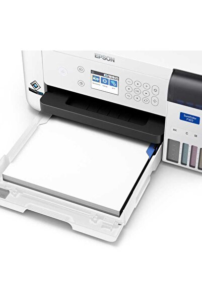 EPSON Surecolor Sc-f100 Renkli Mürekkep Tanklı Süblimasyon Yazıcı, Wi-fi, Lan, Beyaz