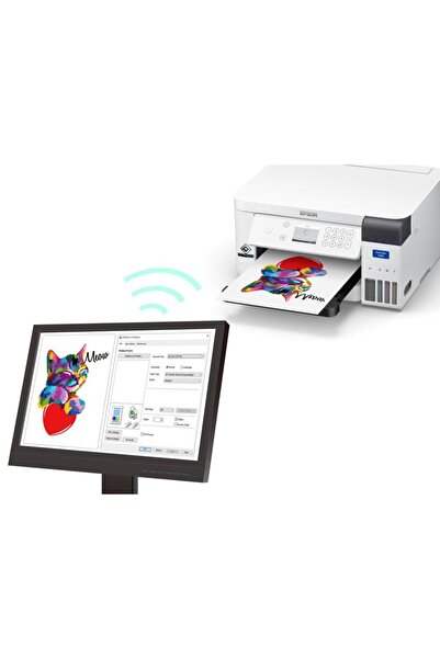 EPSON Surecolor Sc-f100 Renkli Mürekkep Tanklı Süblimasyon Yazıcı, Wi-fi, Lan, Beyaz