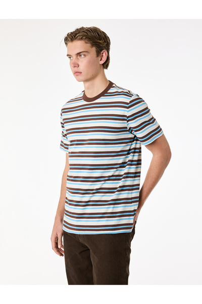 Koton Μπλουζάκι με κανονική εφαρμογή, κοντό μανίκι, λαιμόκοψη ποδηλάτου, βαμβ...