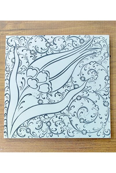 Çini İznik SiriuS el yapımı 15*15 cm tahrirli boyamaya hazır karo