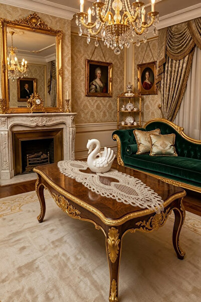 Çt Çeyizci Tekstil Γαλλική δαντέλα Λεπτομερής μονός δρομέας, επιτραπέζιος δρο...