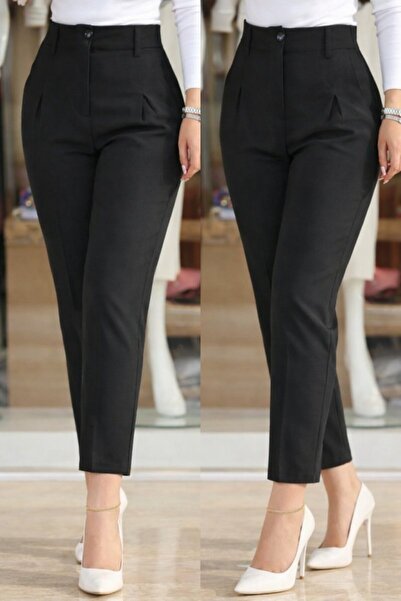 Kanonik Education Γυναικείο παντελόνι από κρεπ εισαγωγής με ψηλόμεσο σχήμα με...