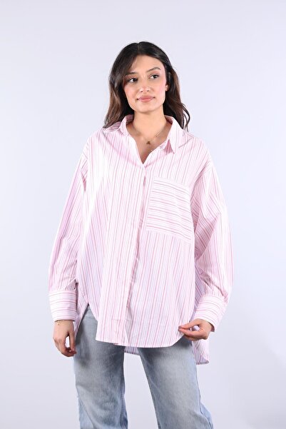 Mckanzie 5512 Thin Thick Line Single Pocket Hidden Button Shirt