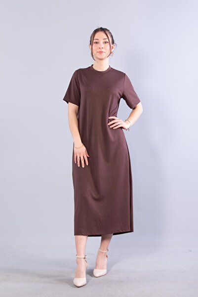 Mckanzie 26674 Φόρεμα με λαιμόκοψη O και μακρύ μοντάλ ύφασμα