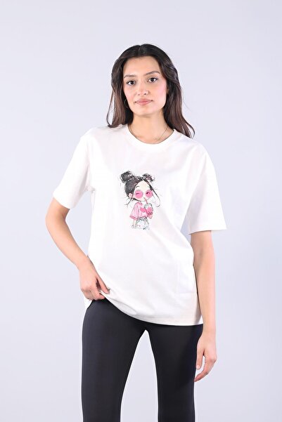 Mckanzie 10866 Κοριτσίστικο μπλουζάκι με στάμπα και λαιμόκοψη σε σχήμα Ο