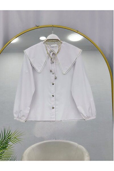 MODA VEDAT Γυναικείο κοντό πουκάμισο με δετό γιακά -0270