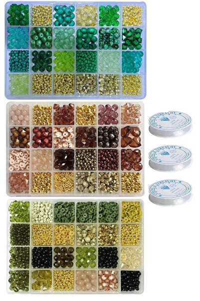 By MO Accessories Σετ χόμπι κατασκευής κοσμημάτων με 3 κουτιά με χάντρες με π...
