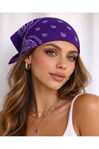 İnDerin Unisex Ethnic Patterned 100% Cotton Bandana Scarf