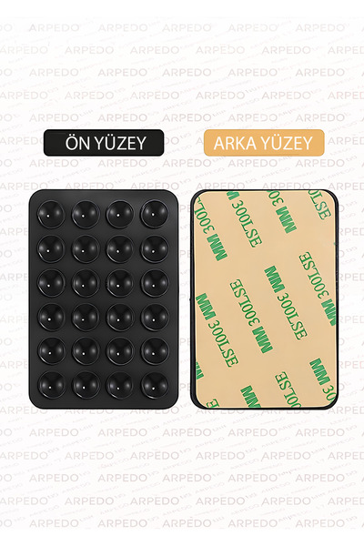 ARPEDO Vakumlu Telefon Tutucu - Silikon Vantuzlu - Güçlü Tutuş