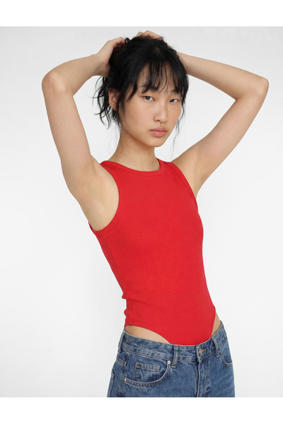 Koton Αμάνικο ολόσωμο κορμάκι με λεπτομέρεια κουμπιών και λαιμόκοψη ποδηλάτου