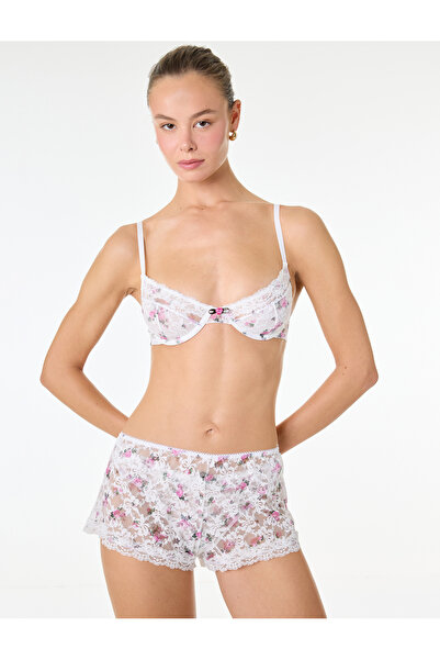 Koton Δαντελωτό σορτς με φλοράλ σχέδιο για ύπνο